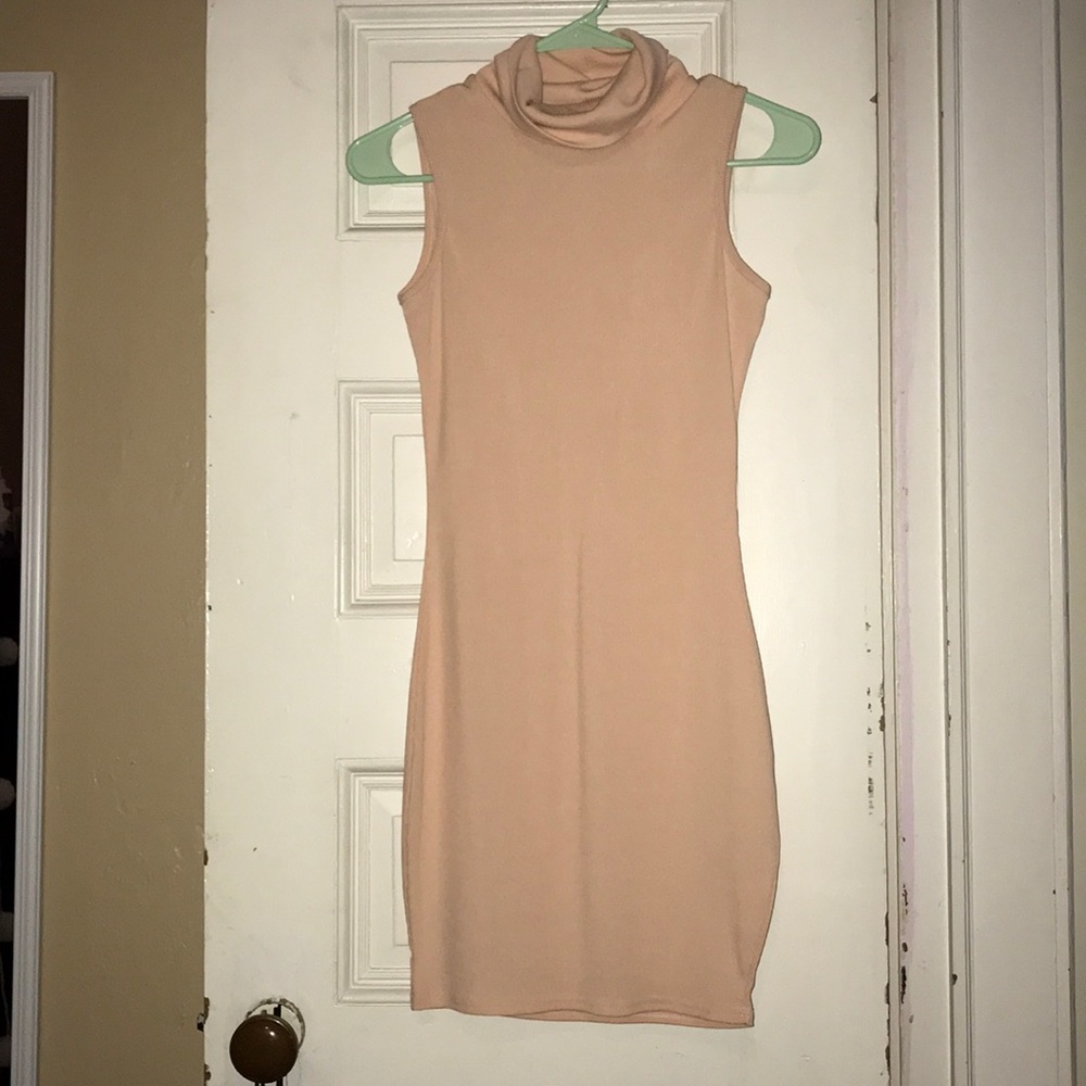 Sleeveless cowl neck sweater dress